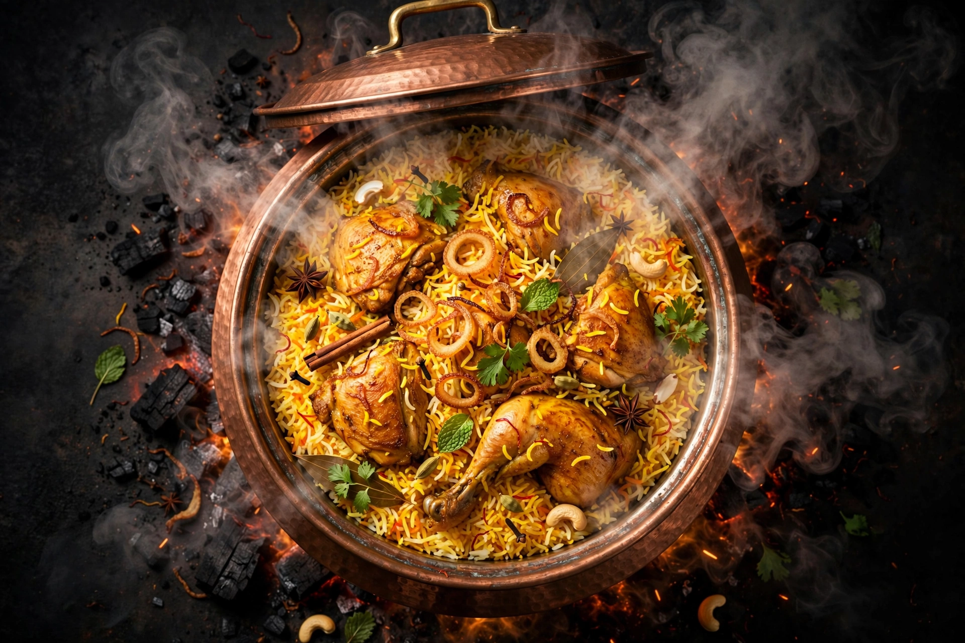 Biryani handi sealed with whole spices from Empress Market